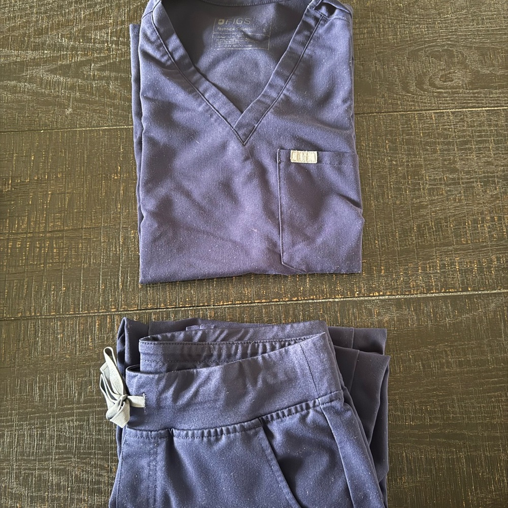 Figs Technical Collection Blue Scrub Top and Bottom